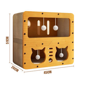 2 In 1 Kartonnen Kat Scratcher Huis Golfplaten Kat Krabber Voor Indoor Katten Kitten Bruin Krabbord Pad - Product Image 4