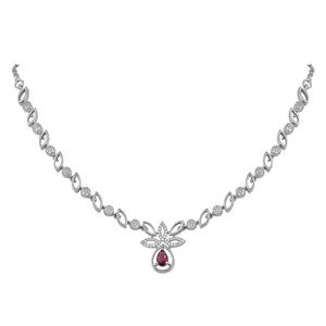 Alex Jewellery - Designer <b>Silver</b> CZ Necklace With Earring Jewelry Set for Women & Girl - Product Image 4
