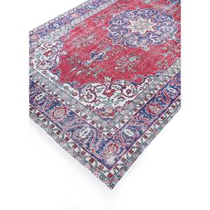 Alfombra de Lana Anudada a Mano Estilo Vintage, Medallón Rojo Naranja Clásico para Sala de Estar, Pasillo, Diseño Rectangular Abstracto para Adolescentes - Product Image 2