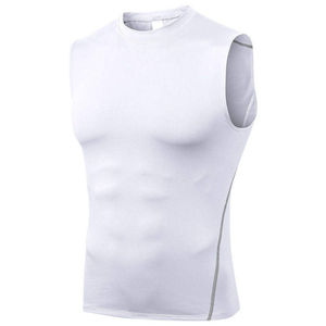 Meilleure qualité fabricant personnalisé blanc Fitness sport col rond lâche 100% coton débardeurs pour l'été T-Shirt sans manches - Product Image 4