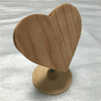 Mini madera contrachapada en forma de corazón lugar tarjeta Memo titular foto de madera nota Clip soporte Base de exhibición para papel de menú de oficina, boda