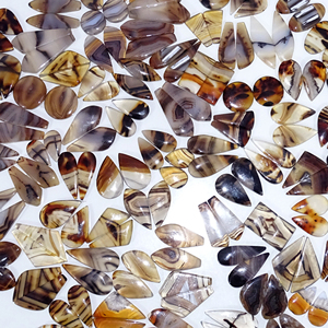 Paires de cabochons en agate naturelle du Montana, pierres précieuses polies de haute qualité, tailles personnalisables pour la fabrication de bijoux - Product Image 6