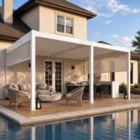 Pergola en aluminium à toit à lames orientables avec écran rétractable pour patio, jardin et espace commercial