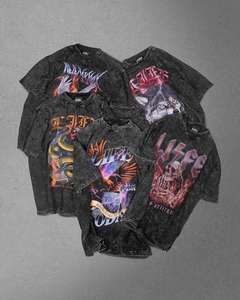 T-shirt uni blanc et noir en coton 100% tricoté surdimensionné pour homme, personnalisable en gros, écologique, à séchage rapide, imprimé - Product Image 6