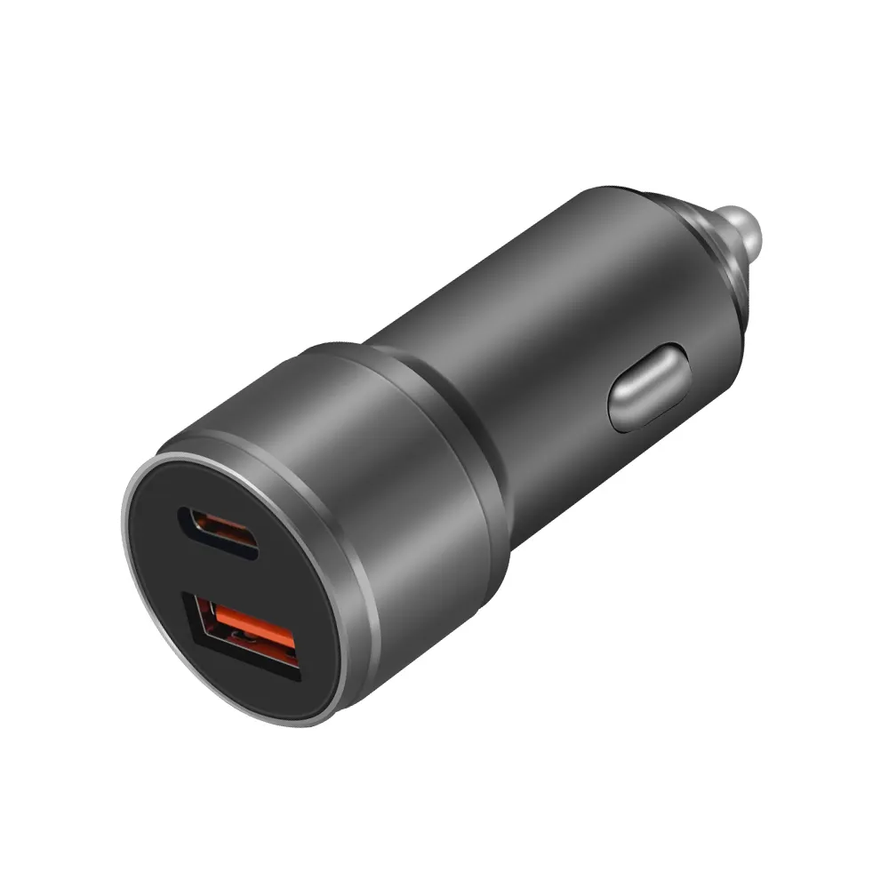 38w Dual Port Type C Car Charger Qc3.0 Pd 20w Fast Car Charger With LED Light for Smart Phone