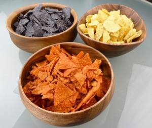 Bol à noix rond en bois d'acacia fait main, bol de service en bois naturel, porte-collations, vaisselle Art Déco pour les collations - Product Image 3