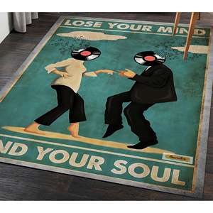 Alfombra de Arte Psicodélico, Alfombra para Piso con Diseño de "Lose Your Mind" y "Find Your Soul", Alfombra Delgada No Tejida - Product Image 5