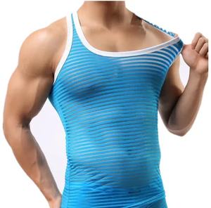 Premium Quality Casual Mesh Tank Tops for Men-Eco-Friendly Quick Dry Breathable Workout <b>Singlet</b> 100% Cotton - Product Image 4