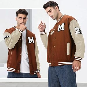2025 nuevo OEM 100% chaqueta universitaria de alta calidad para hombres de escuela secundaria Letterman estilo bombardero polar - Product Image 4