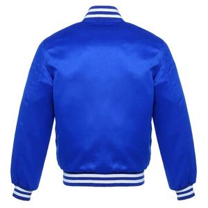 Chaqueta universitaria de satén vintage personalizada para hombre, ropa de calle a la moda con patrón bordado, chaqueta bomber con estampado de sublimación - Product Image 5