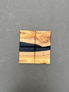 Juego de posavasos de resina de calidad DECORATIVA con efecto océano decorativo cuadrado redondo posavasos de resina de madera epoxi de Craftsy Home - Product Image 4