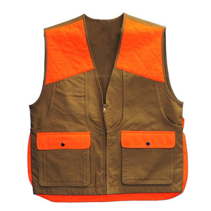 Gilet de chasse réversible en tissu Oxford et nylon, taille 3XL, imprimé numérique camouflage orange, anti-UV, polyester coupe-vent pour la chasse à la dinde en terrain élevé - Product Image 1
