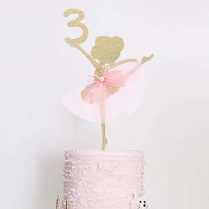 ท็อปเปอร์เค้กบัลเล่ต์อายุ1ถึง5ขวบอุปกรณ์ตกแต่งสำหรับงานวันเกิดงานเต้นรำเจ้าหญิงสตูดิโอถ่ายภาพ - Product Image 4