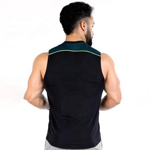 Chaleco de algodón para gimnasio para hombre, camiseta sin mangas de entrenamiento atlético que absorbe la humedad, camiseta de fitness personalizada, chaleco de entrenamiento deportivo sin mangas - Product Image 2