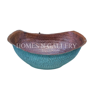 Lavabo de cobre con acabado de pátina de forma ovalada de diseño clásico para baño y fregadero de cocina a un precio asequible de la India - Product Image 4