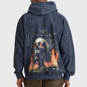 Sweats à capuche unisexe délavés à l'acide vêtements d'hiver OEM logo personnalisé marque de tissu en coton mélangé en vrac fabricant de vêtements du Bangladesh en gros - Product Image 4