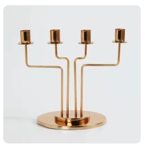 Bougeoirs de décoration d'éclairage en métal bougeoir structuré en fil métallique décoration d'événements de fête de vacances de mariage - Product Image 1