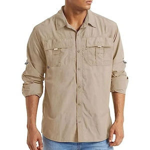 Streetwear d'été pour hommes Chemises cargo décontractées à manches et col vintage Chemises d'extérieur Blouses - Product Image 1