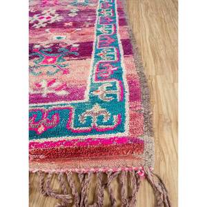 Tapis en laine noués à la main Nuray, motif géométrique rose et violet, design rectangulaire, 9x12, tapis de salon Pae-4561 - Product Image 4