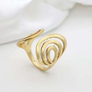 18k Gold Plated Exaggerated Geometric Finger <b>Rings</b> Swirl Spiral <b>Open</b> <b>Ring</b> Fashion Jewelry Birthday Engagement Gift - Product Image 4