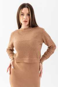 Prendas de punto especiales para mujer Estilo de dos piezas Suéter de manga larga Correa Vestido interior Ajuste cómodo Oficina, Traje de punto diario - Product Image 4