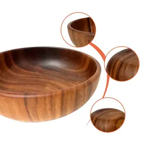 Bol à salade et fruits en bois de manguier 6 \ "8 \" 12.5 \ "emballage personnalisé Acacia naturel pour la préparation des aliments - Product Image 2