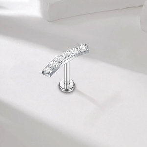 You Keen 16G titanio Labret labio Piercing pendiente Stud oro plateado Helix Tragus cuerpo para boda 14K para hombres - Product Image 5