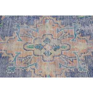 Tapis turc vintage 6,2x9,4 pi (189x288 cm), tapis oriental bleu orange - Product Image 5