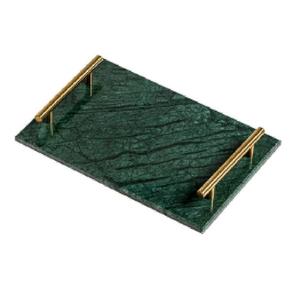 Plateau en marbre de forme rectangulaire Décoration de table à poignée la mieux conçue Plateau de nourriture unique de luxe fantaisie. - Product Image 5