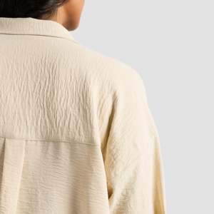 Buttoned up 100% <b>Linen</b> Shirt (Biscotti) Simple Fashion Workout <b>Top</b> - Product Image 5