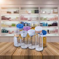 Flacons en verre stériles pour injection pharmaceutique, 15 ml, avec bouchon à vis et joint en caoutchouc, marron transparent, estampage doré, prix usine