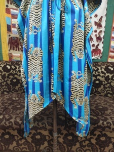 Tigre imprimé coton bio caftan été vêtements de nuit robe plage couvrir bohème vêtements de détente Maxi robe vêtements de nuit fête - Product Image 5