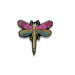 Broche de libélula Bordado a mano y broche de moda con cuentas de alambre de lingotes - Product Image 1