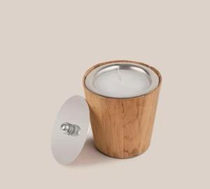 Portavelas rústico de madera y resina con tarro de vela de hormigón único accesorio de iluminación decorativo para el hogar - Product Image 6