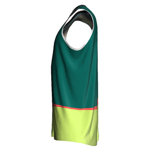 Camiseta de Baloncesto Personalizada con Bloques de Color, sin Mangas, Cuello en V, Absorbe la Humedad, Unisex, para Adultos, Ropa Deportiva con Estampado Sublimado - Product Image 3