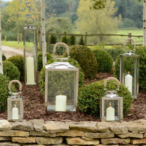 Glossy <b>Large</b> Stainless Steel Polished Metal Candle Holder <b>Lanterns</b> Popular Home & <b>Garden</b> Decorations with Rope Handle - Product Image 4