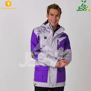 Men's Plus Size Adults <b>Grey</b> Purple <b>Waterproof</b> for Snowboard <b>Jacket</b> Sublimation Print Breathable 100% Polyester for - Product Image 6