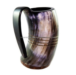 Tasses à boire en corne à thème naturel, décoration intérieure, Design de matériau Unique, tasse à boire - Product Image 5