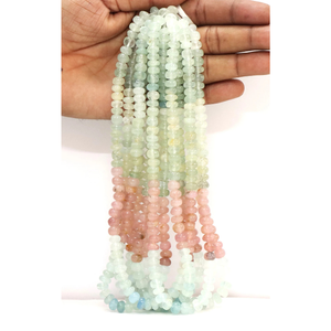 Perles rondes en aquamarine laiteuse : fabrication de bijoux en pierres précieuses multicolores, 8-10 mm - Product Image 2