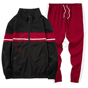 ชุดวอร์มสีทึบของผู้ชายกางเกงวิ่งแบบครอปแบบมีฮู้ดชุดสองชิ้นไซส์พิเศษสำหรับฤดูหนาว - Product Image 1