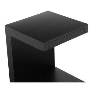 Elegante mesa auxiliar negra moderna en forma de C con cajón para uso conveniente en la sala de estar o el dormitorio - Product Image 4