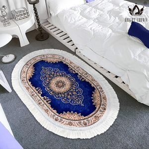 Tapis de porte en velours personnalisé, antidérapant avec dos à pois et bordure à pompons, lavable, en polyester, pour la décoration de la maison - Product Image 4