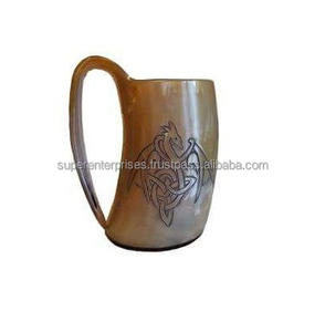 Brown Wood Theme Design Horn <b>Mug</b> Best Indoor Decor Unique Material Design With Natural Colored Highly Design Drinking <b>Mug</b> - Product Image 3