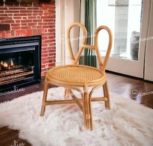 Silla de ratán para niños, muebles de exterior e interior, silla tejida de bambú ecológica para habitación de niños con diseño sostenible - Product Image 6