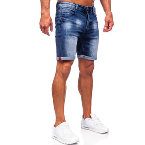 Short tricoté en denim vieilli pour homme Lavage personnalisable disponible pour le service OEM - Product Image 3