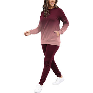 Nouveautés Femmes Sweat-shirt court et pantalon de survêtement deux pièces Tenues décontractées d'hiver Vêtements pour femmes personnalisés vierges - Product Image 6