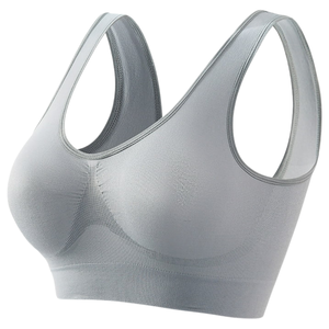 Soutien-gorge de sport sans couture, doux, extensible, respirant, confortable, avec bonnets amovibles, taille plus - Product Image 2