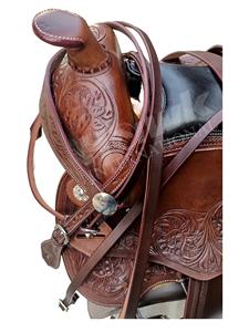 Top Selling Custom Design English Horse Racing <b>Saddle</b> High Quality Brown Western <b>Saddle</b> Soft Leather Seat Handmade Tooled - Product Image 5