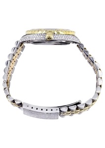 Montre Mossinate en or et acier inoxydable avec diamants la plus vendue Montre à quartz de luxe étanche avec double bracelet disponible à la vente - Product Image 4