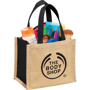 Vintage <b>Mini</b> Reusable Open Jute Gift Tote with Soft Handle - Product Image 1